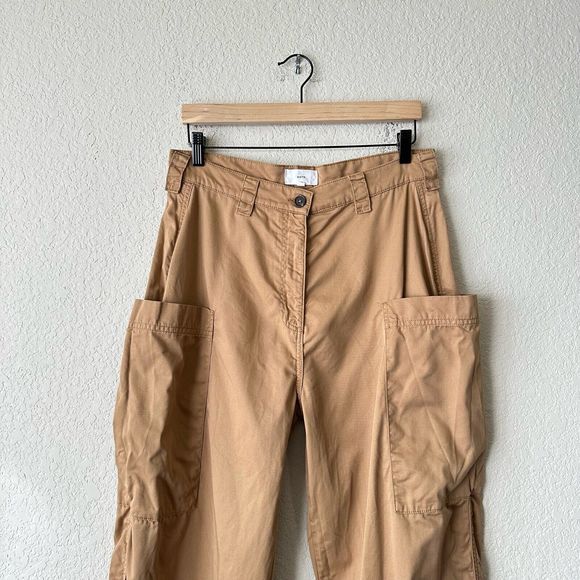 KOTN Womens High-Rise Cargo Pocket Pants in Khaki Tan Sz 12 W7308 - Picture 2 of 11